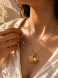 Pearl Shell Charm Necklace - Gold Plated