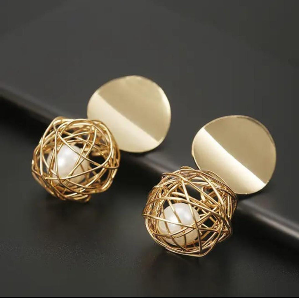 Korean Round Drop Earrings