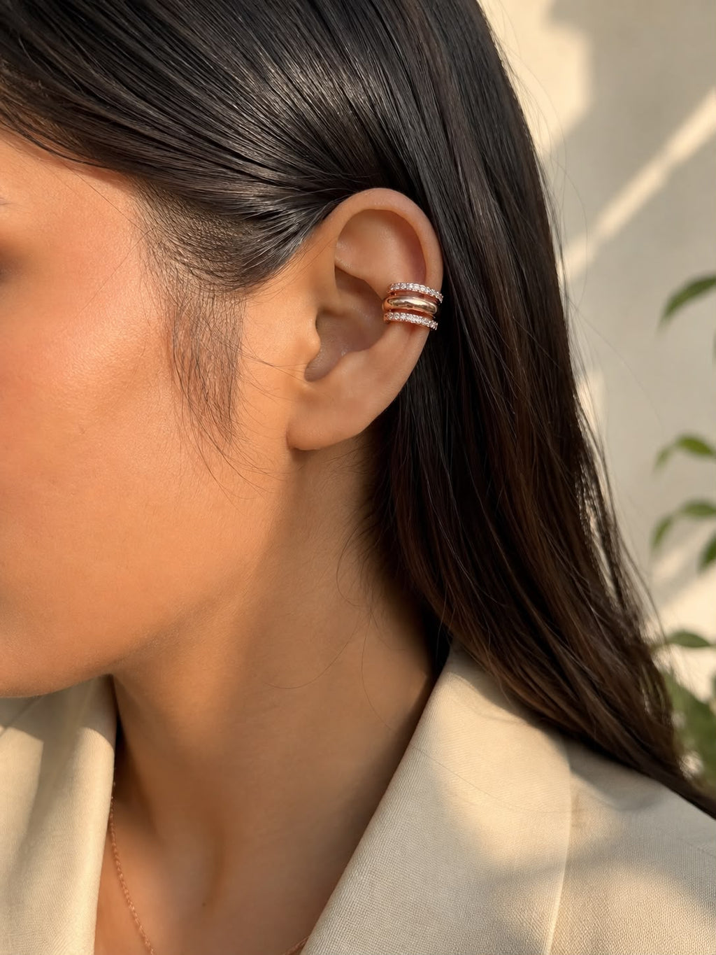 Rose Luxe Triple-Band Ear Cuff
