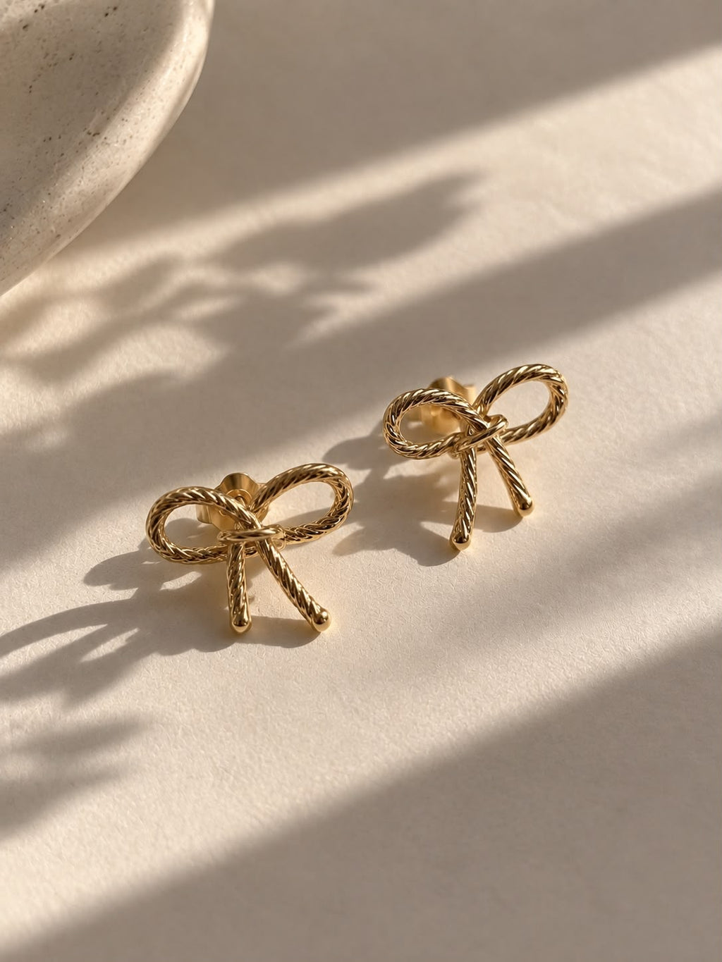 Luxe Bow Anti-Tarnish Stud Earrings