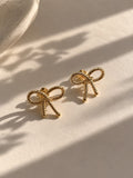 Luxe Bow Anti-Tarnish Stud Earrings