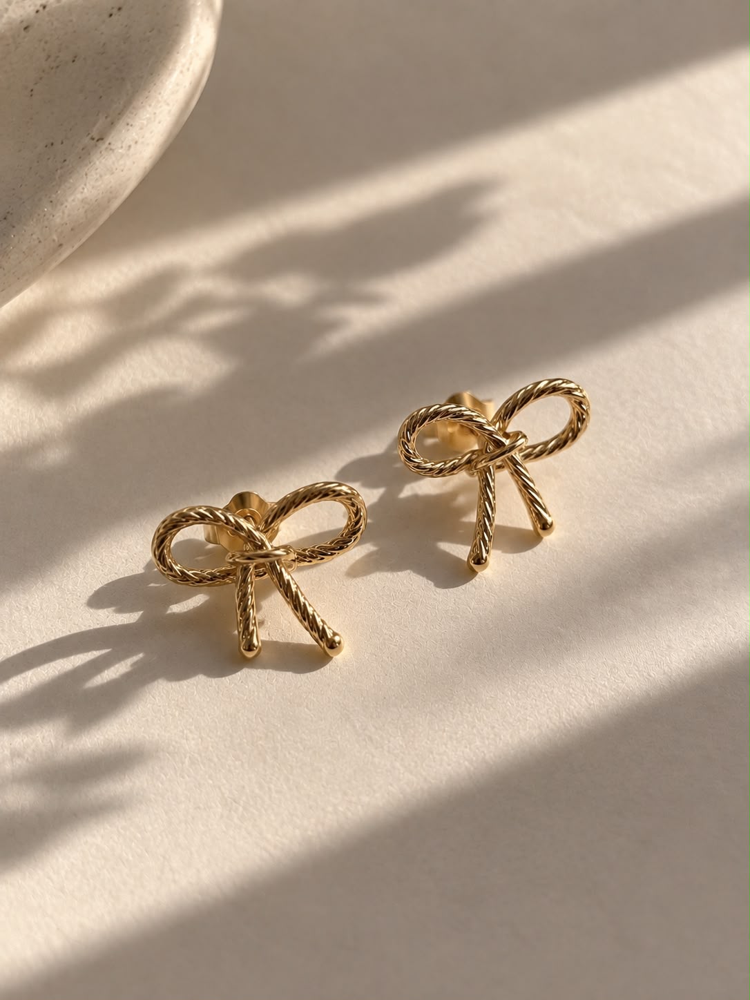 Luxe Bow Anti-Tarnish Stud Earrings