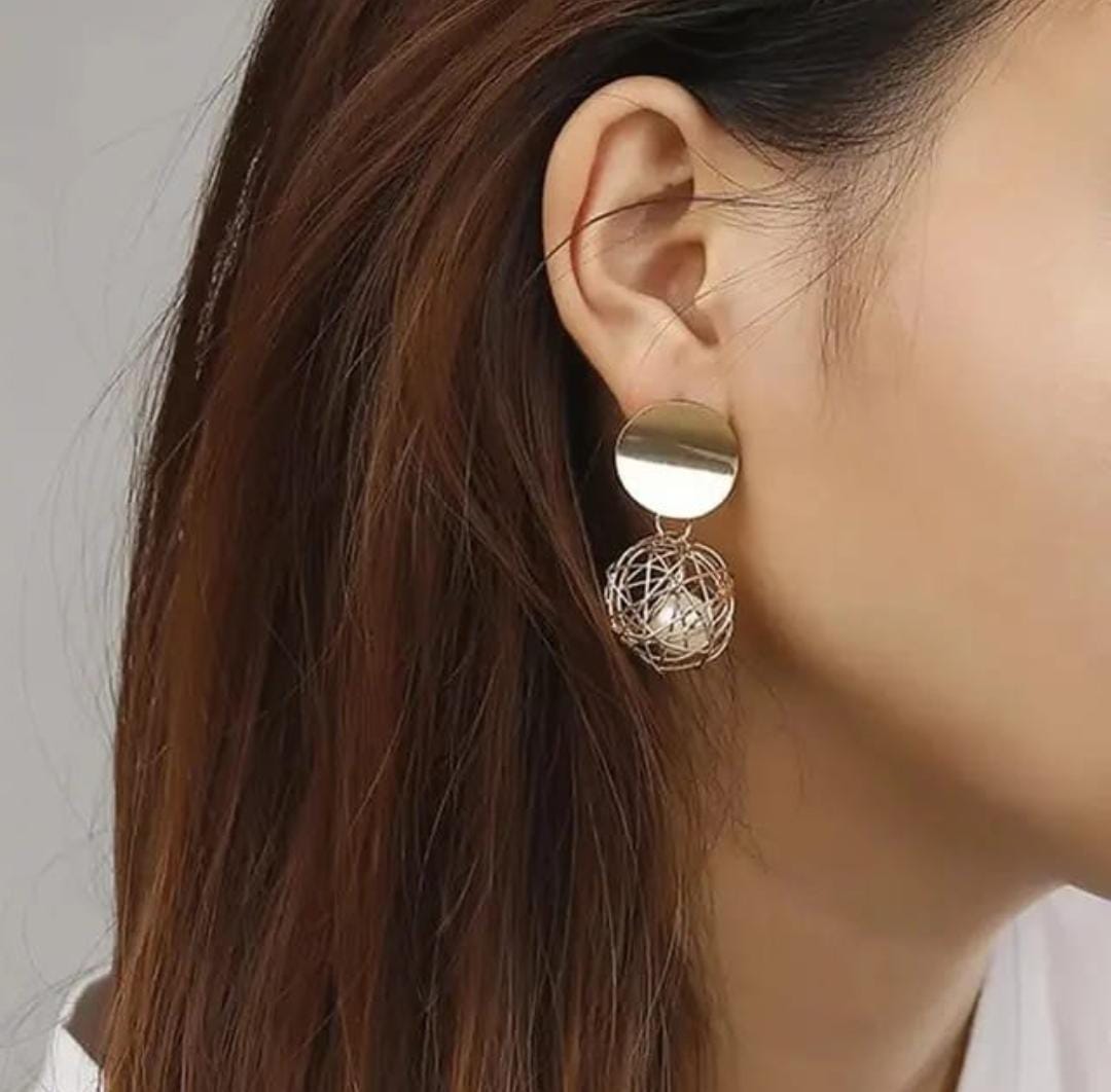 Korean Round Drop Earrings