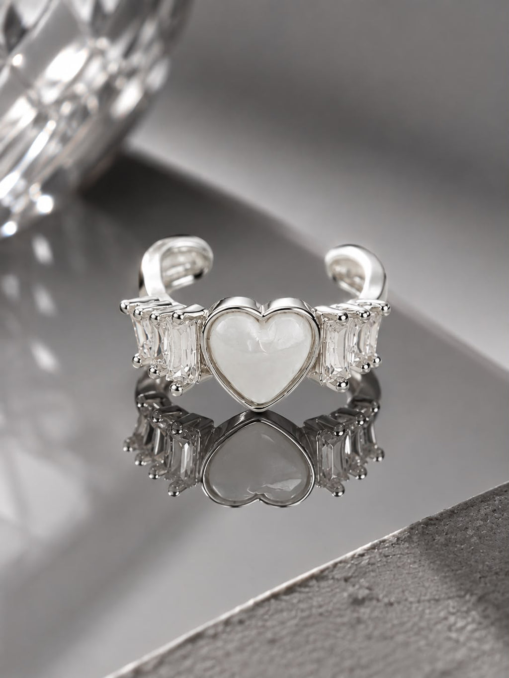 Celeste Heart Crystal Ear Cuff