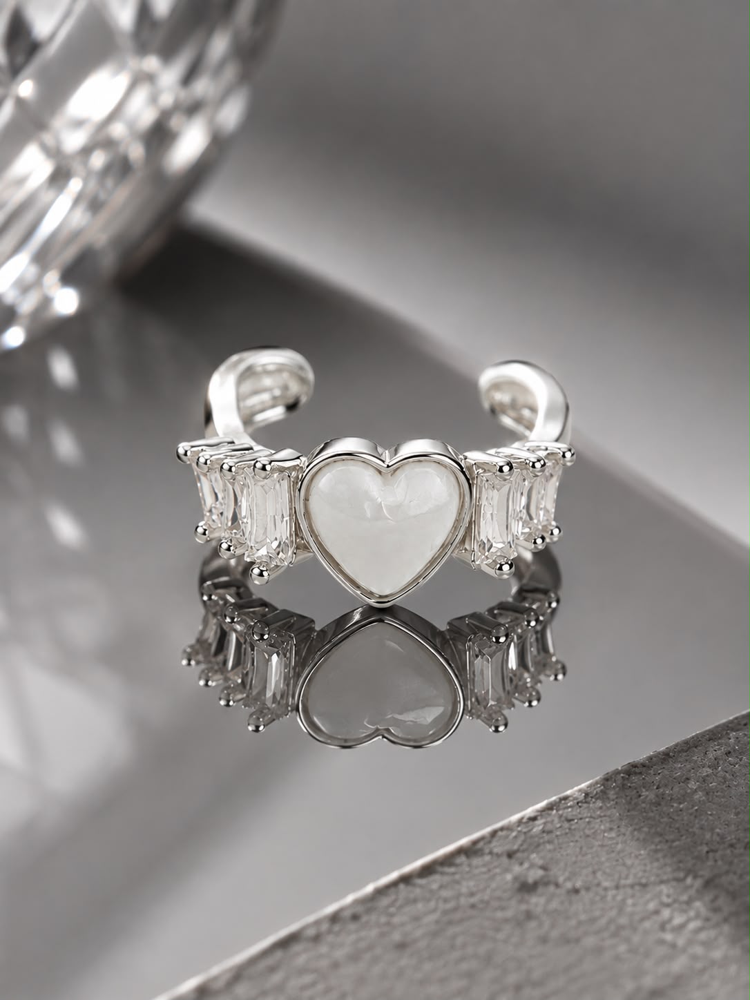 Celeste Heart Crystal Ear Cuff