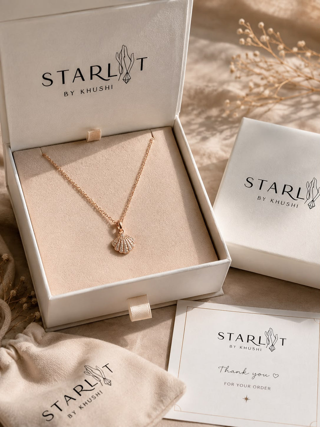 Rose Gold Shell & Pearl CZ Pendant Necklace