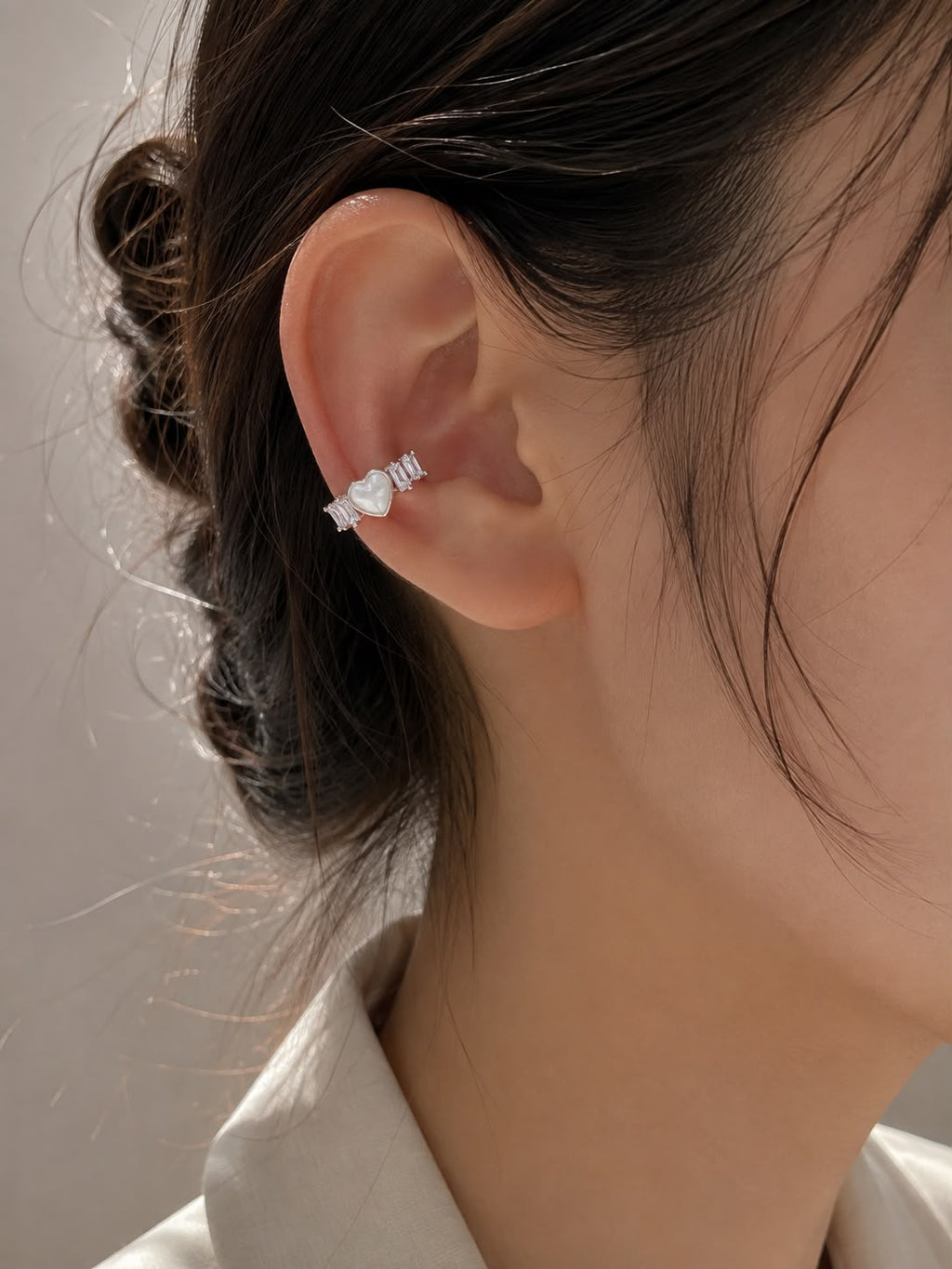 Celeste Heart Crystal Ear Cuff
