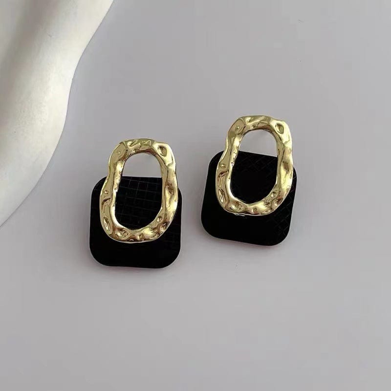 Auric Melt Textured Geometric Stud Earrings