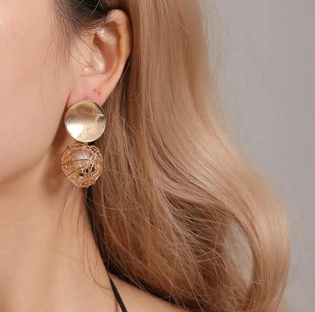 Korean Round Drop Earrings