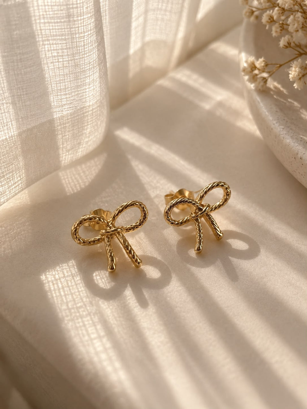 Luxe Bow Anti-Tarnish Stud Earrings