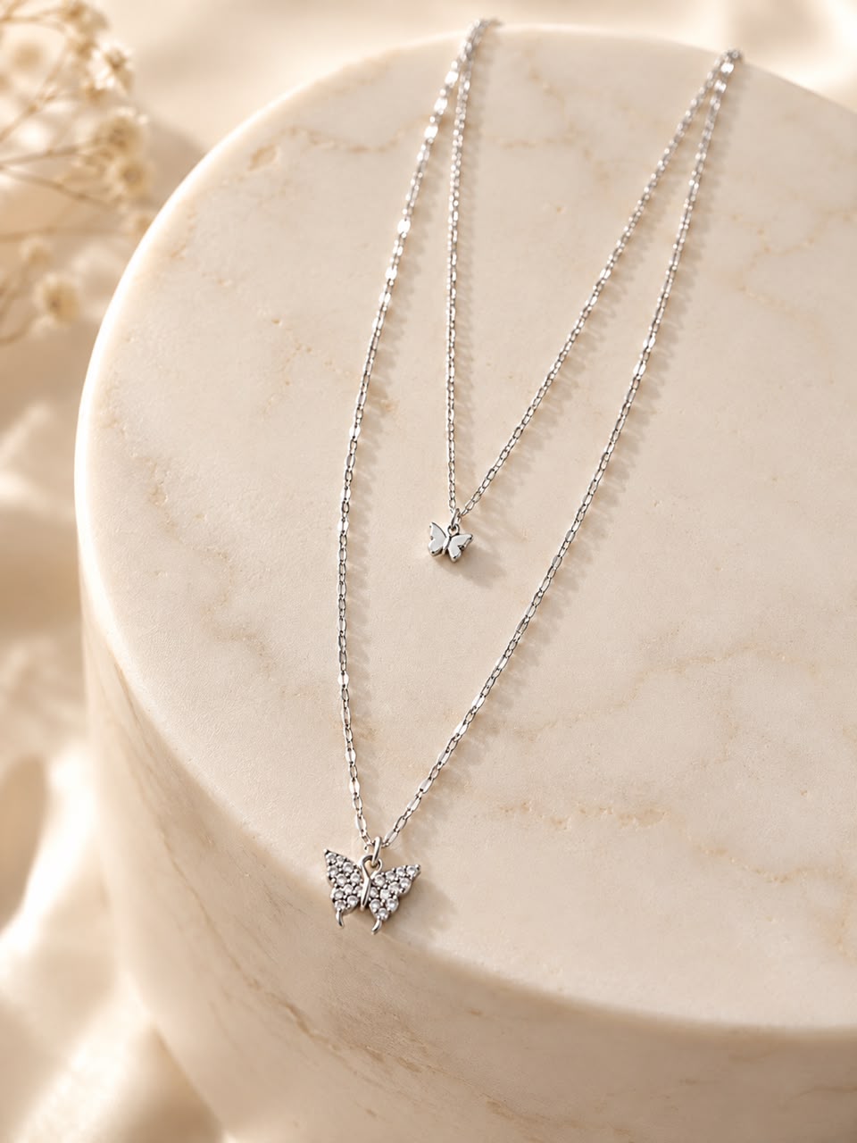 Korean Butterfly Layered Necklace