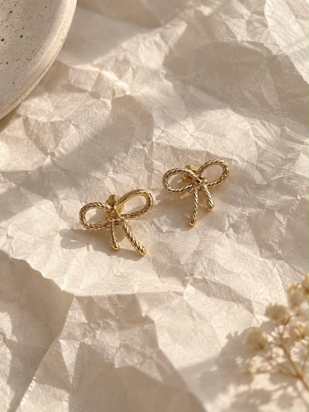 Luxe Bow Anti-Tarnish Stud Earrings