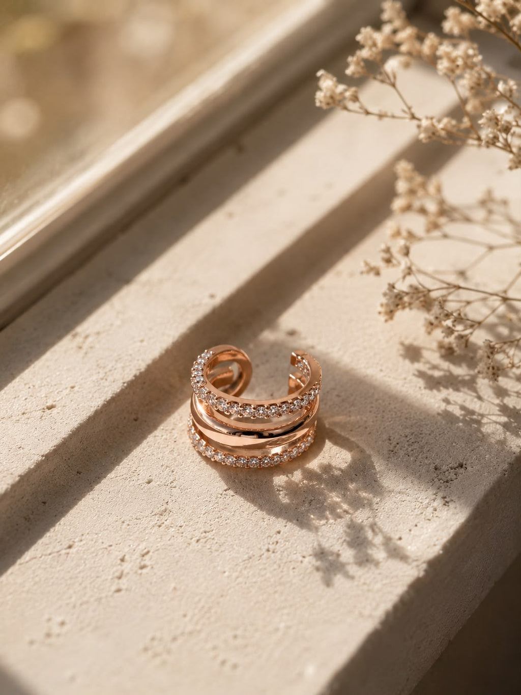 Rose Luxe Triple-Band Ear Cuff