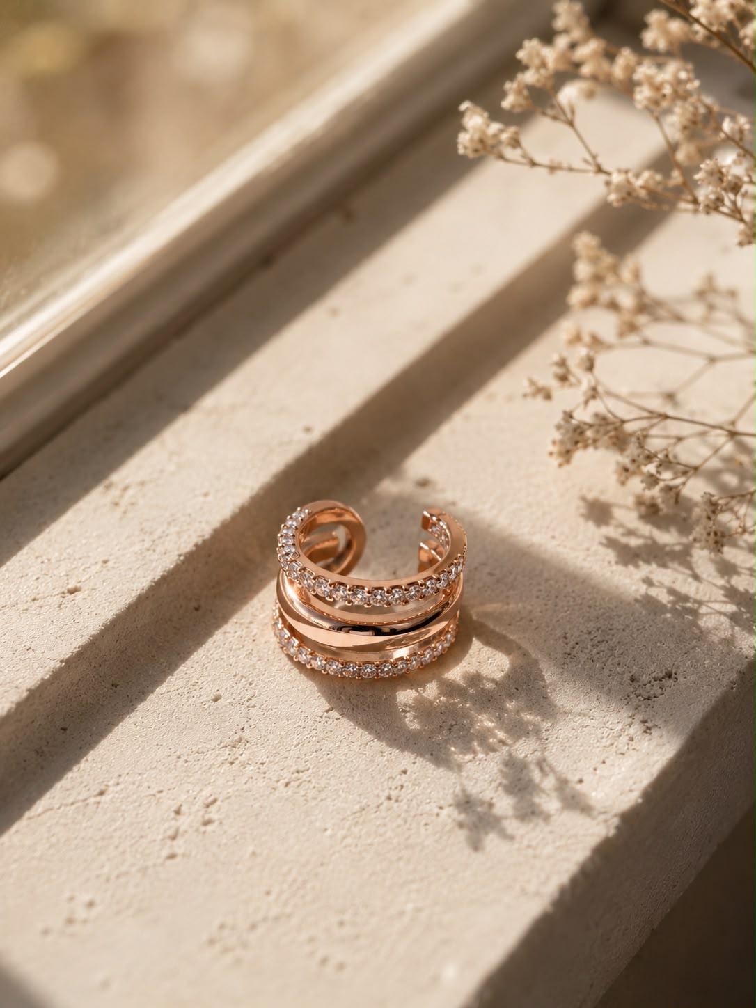 Rose Luxe Triple-Band Ear Cuff