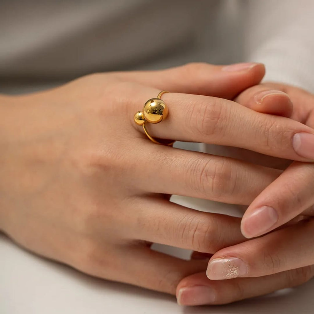 Celeste Duo Orb Adjustable Ring