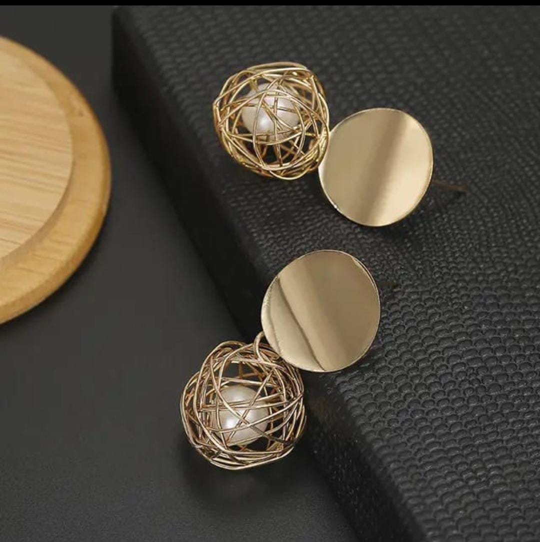 Korean Round Drop Earrings