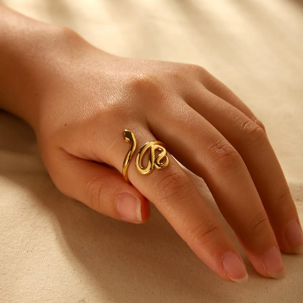 Serpentina Gold Adjustable Snake Ring