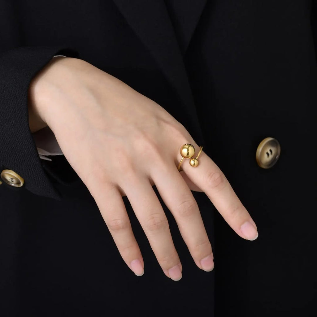 Celeste Duo Orb Adjustable Ring