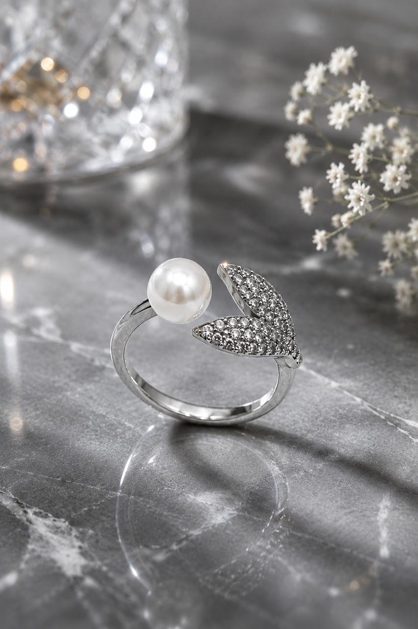 Pearl Bloom Adjustable Ring