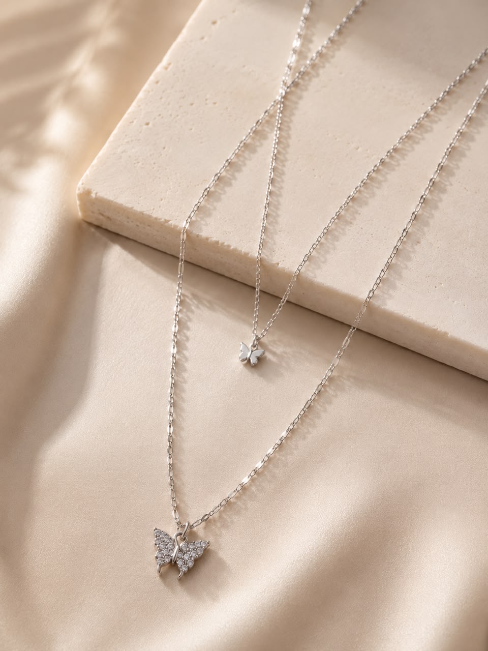 Korean Butterfly Layered Necklace