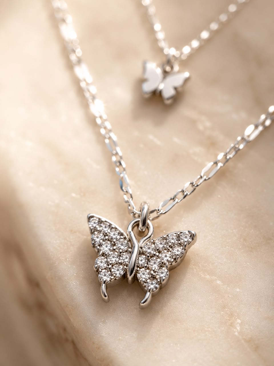 Korean Butterfly Layered Necklace