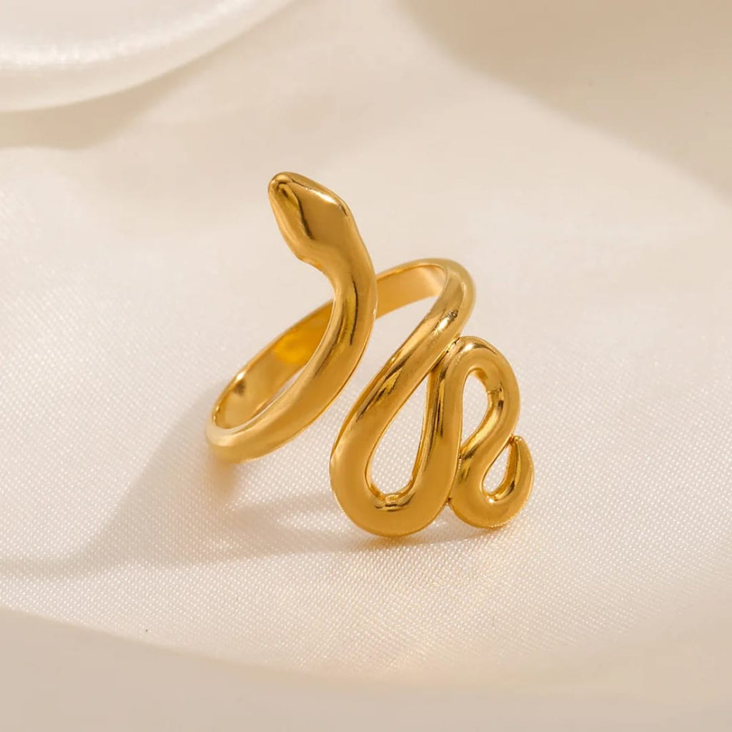 Serpentina Gold Adjustable Snake Ring