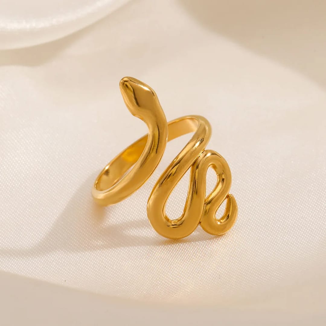 Serpentina Gold Adjustable Snake Ring