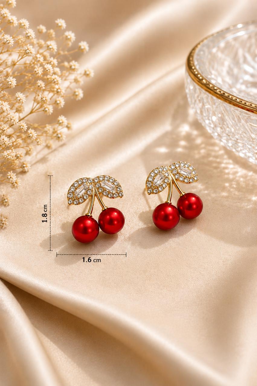 Luxe Cherry Crystal Studs