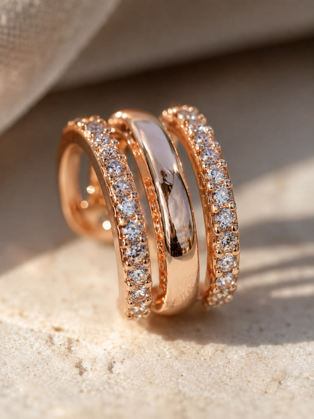 Rose Luxe Triple-Band Ear Cuff