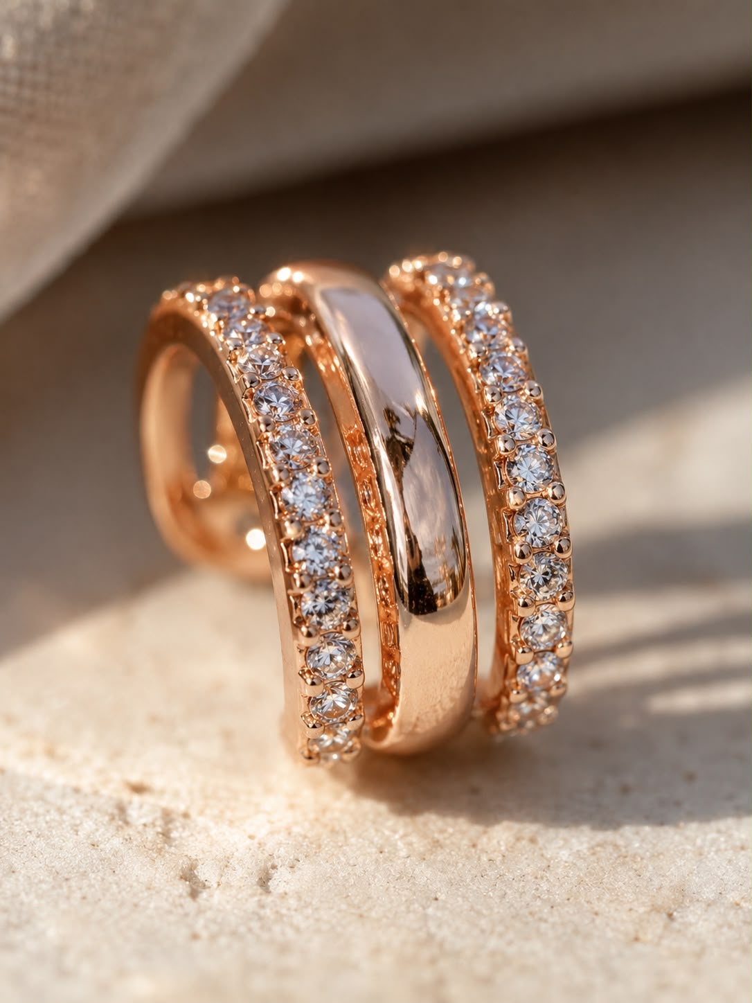 Rose Luxe Triple-Band Ear Cuff