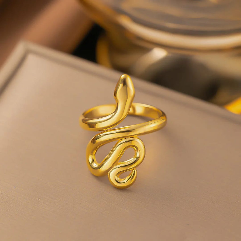 Serpentina Gold Adjustable Snake Ring
