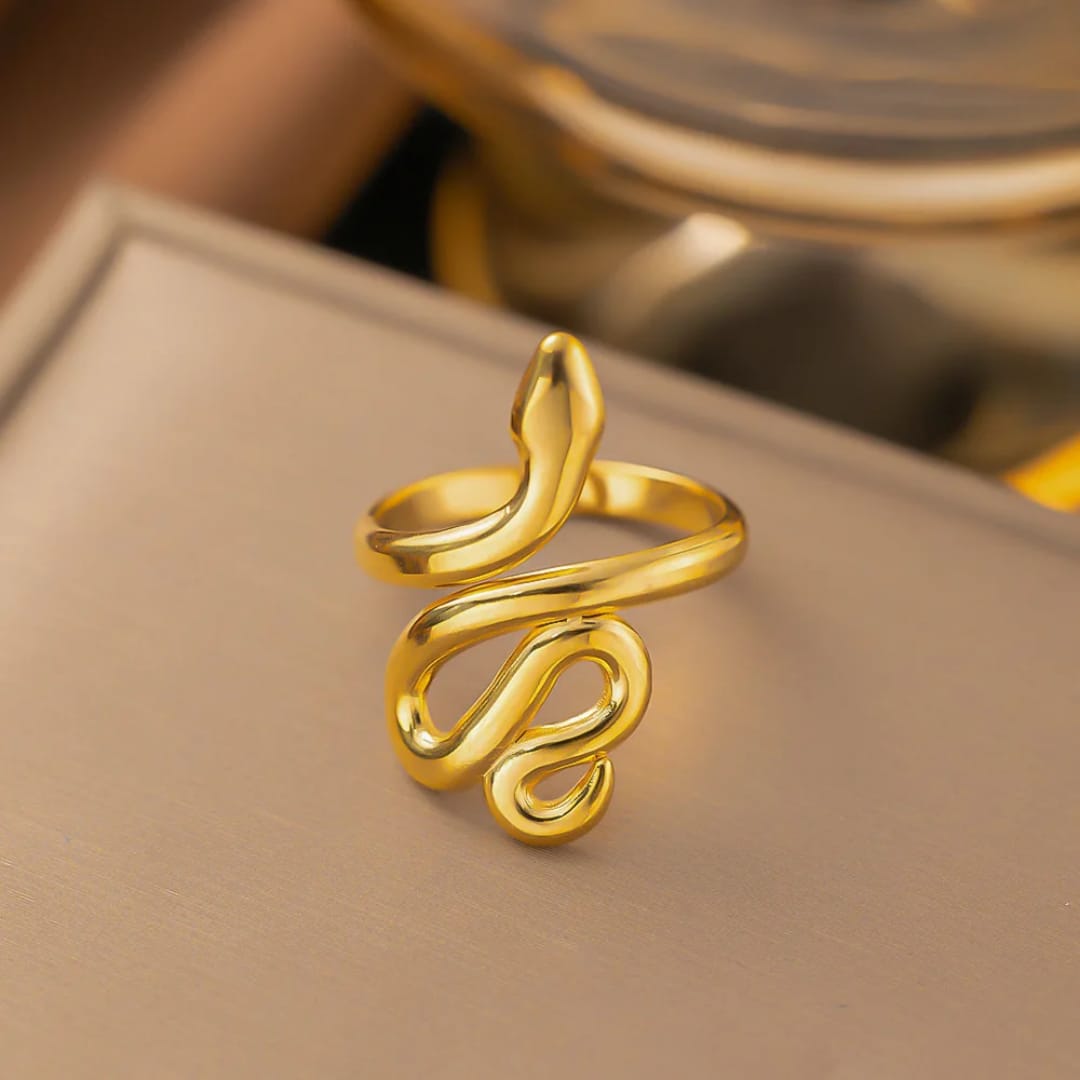 Serpentina Gold Adjustable Snake Ring