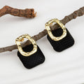 Auric Melt Textured Geometric Stud Earrings