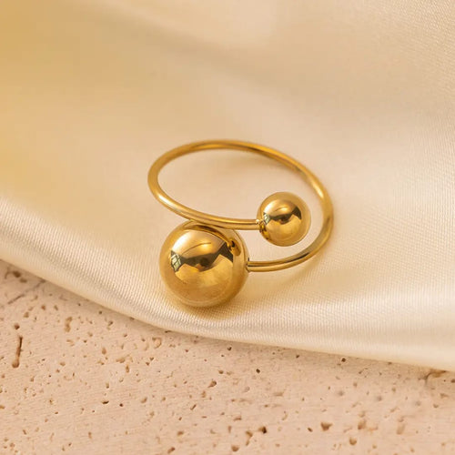 Celeste Duo Orb Adjustable Ring