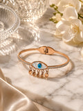 Rose Gold Evil Eye Charm Bracelet