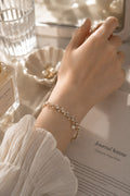 Korean Stone Pearl & Crystal Charm Bracelet