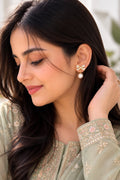 Pearl Bow Crystal Drop Earrings