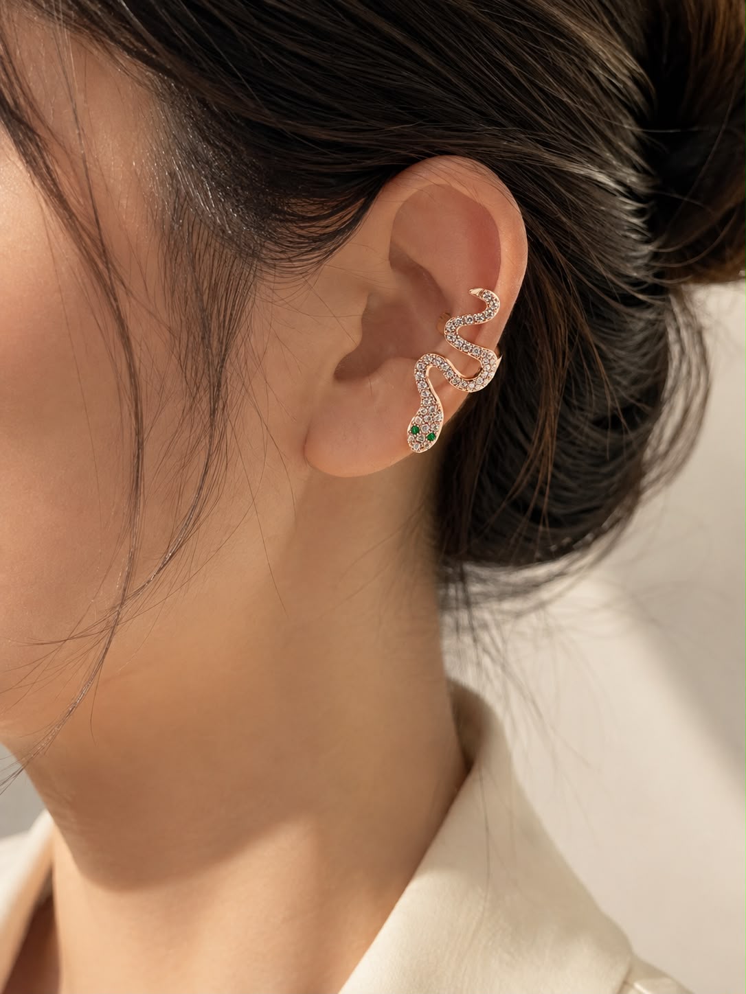 Serpentine Crystal Ear Cuff