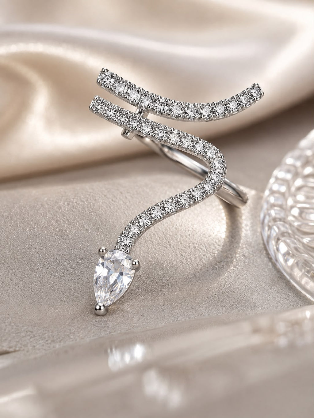 Serpentine Sparkle Ear Cuff