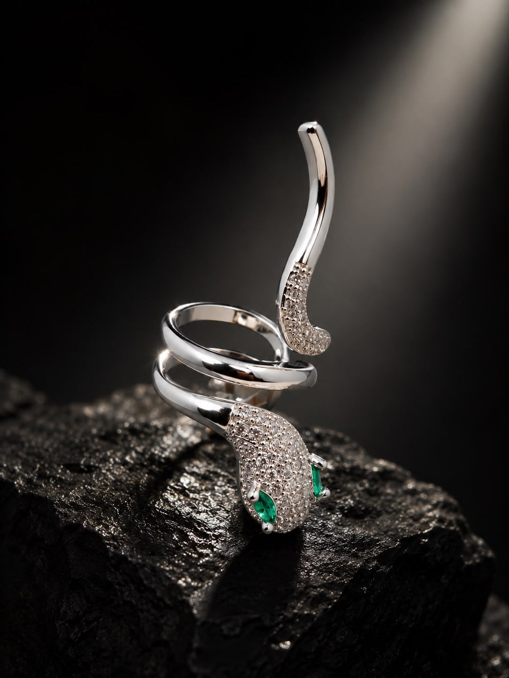 Silver-Tone Serpent Wrap Cuff Earring