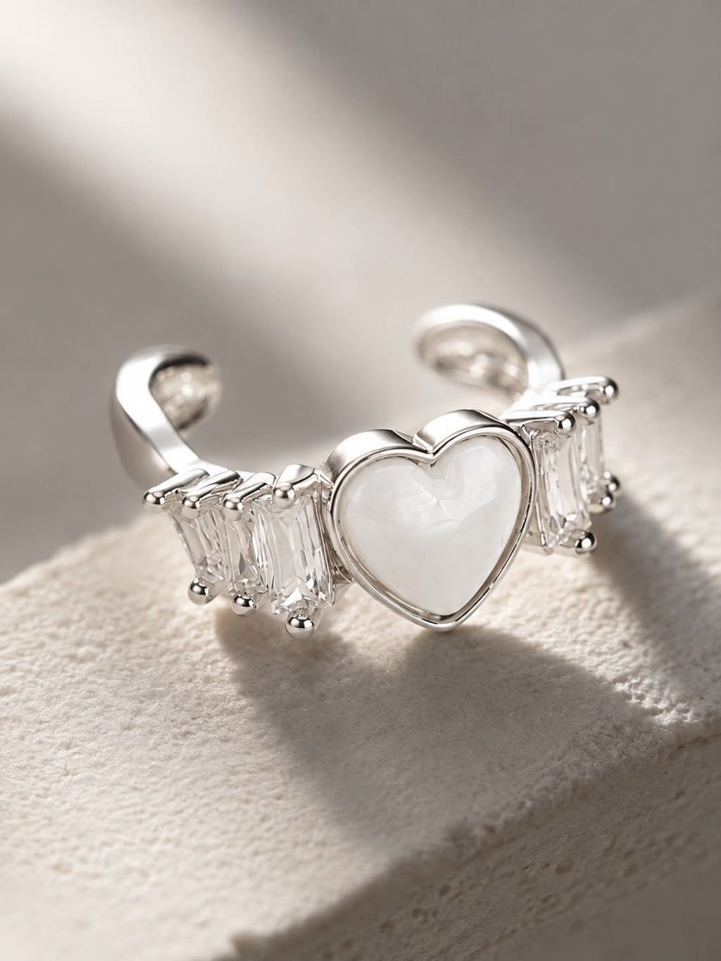 Celeste Heart Crystal Ear Cuff