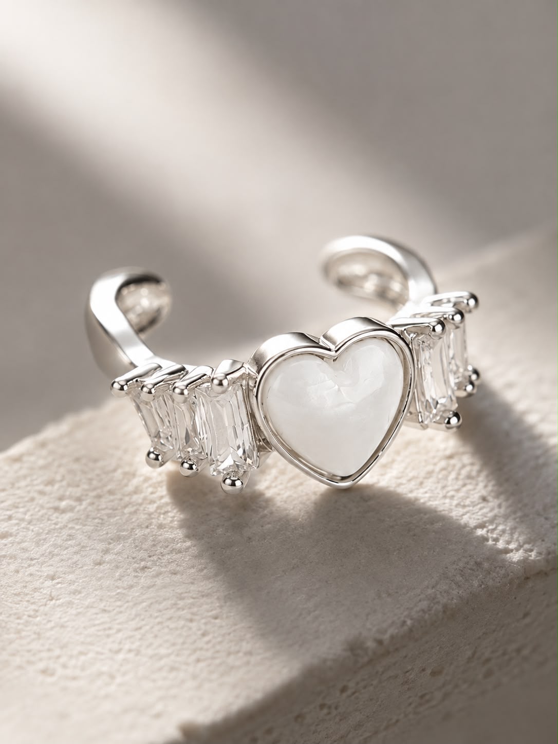 Celeste Heart Crystal Ear Cuff