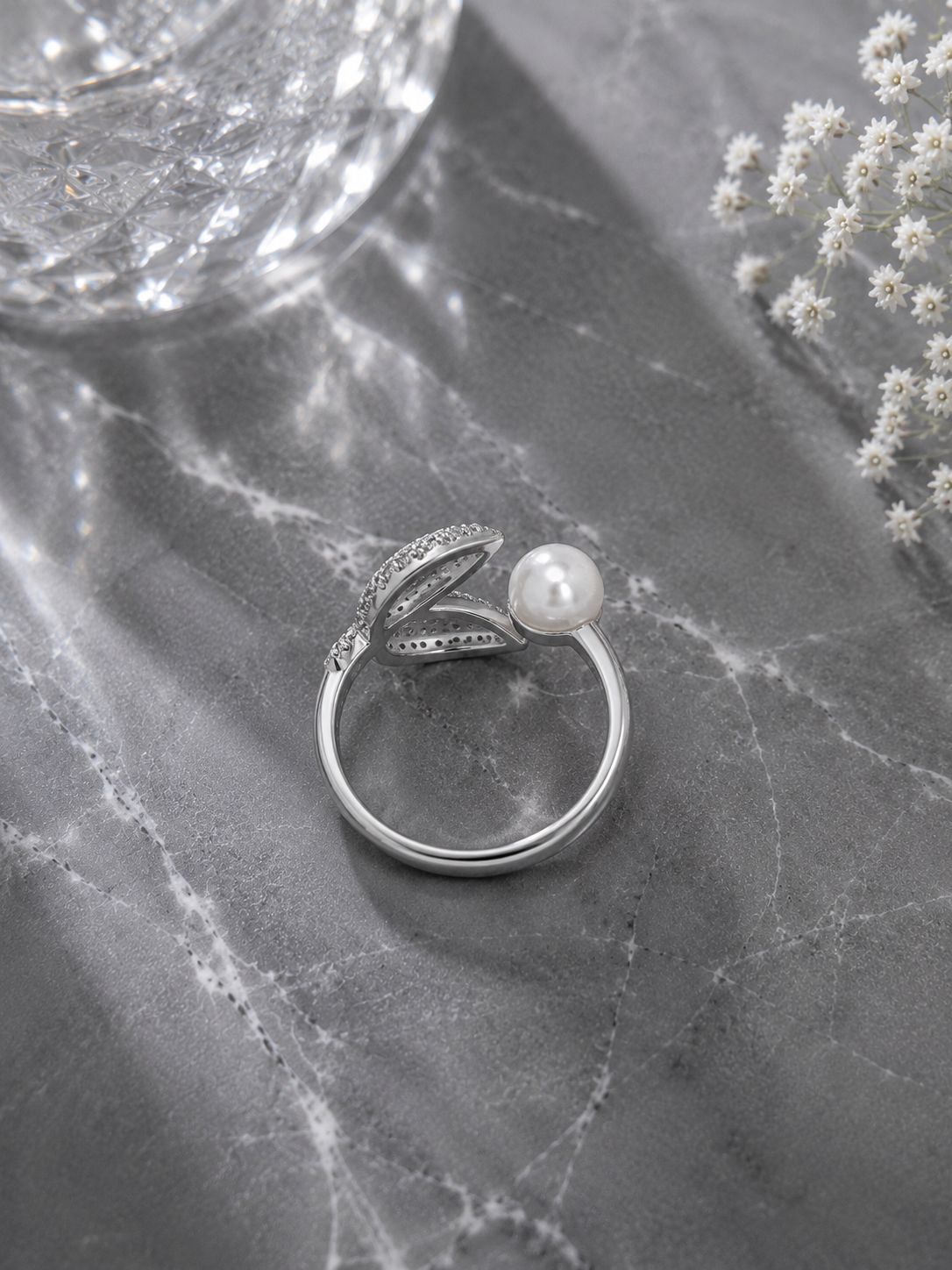 Pearl Bloom Adjustable Ring