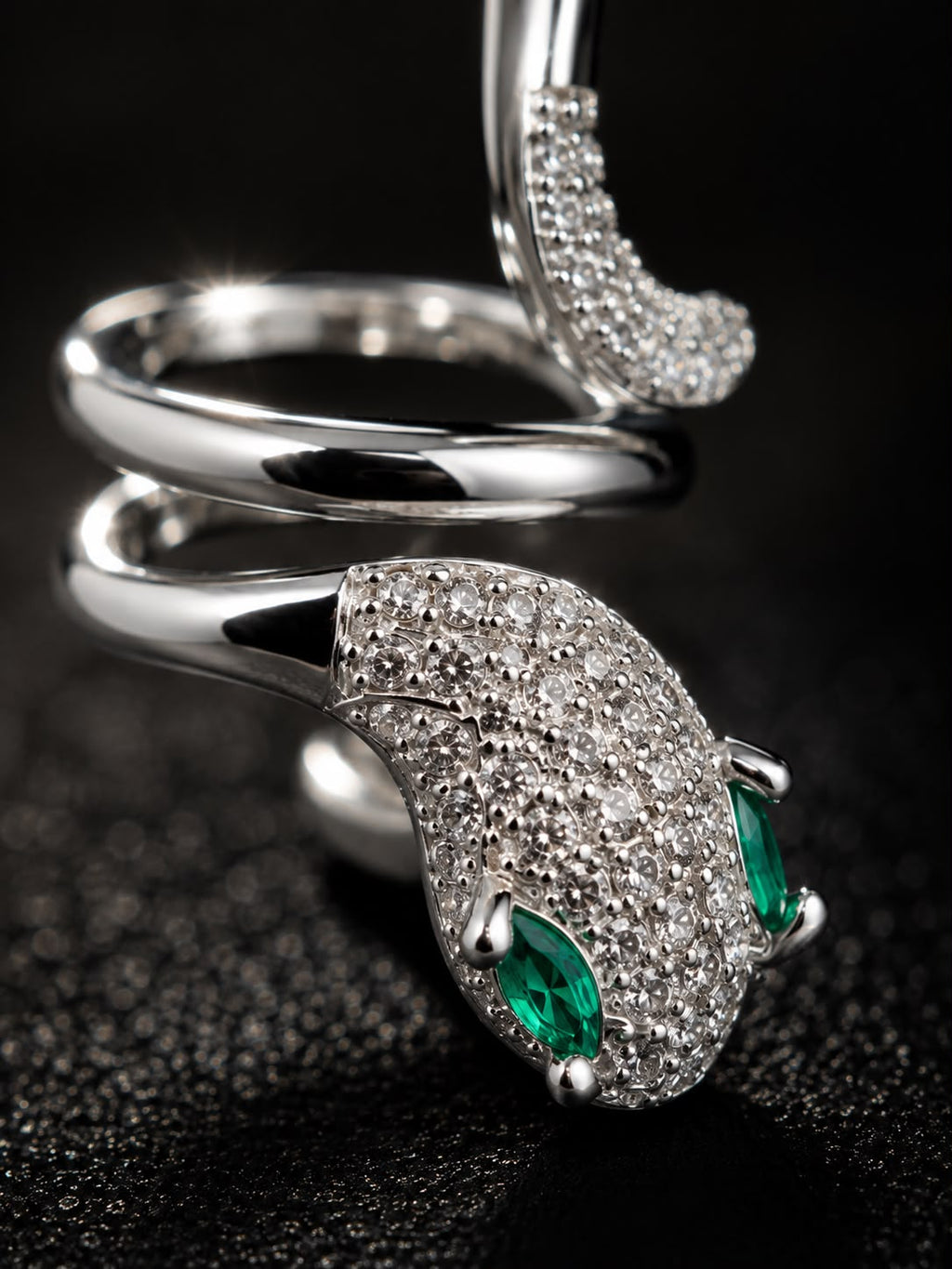 Silver-Tone Serpent Wrap Cuff Earring