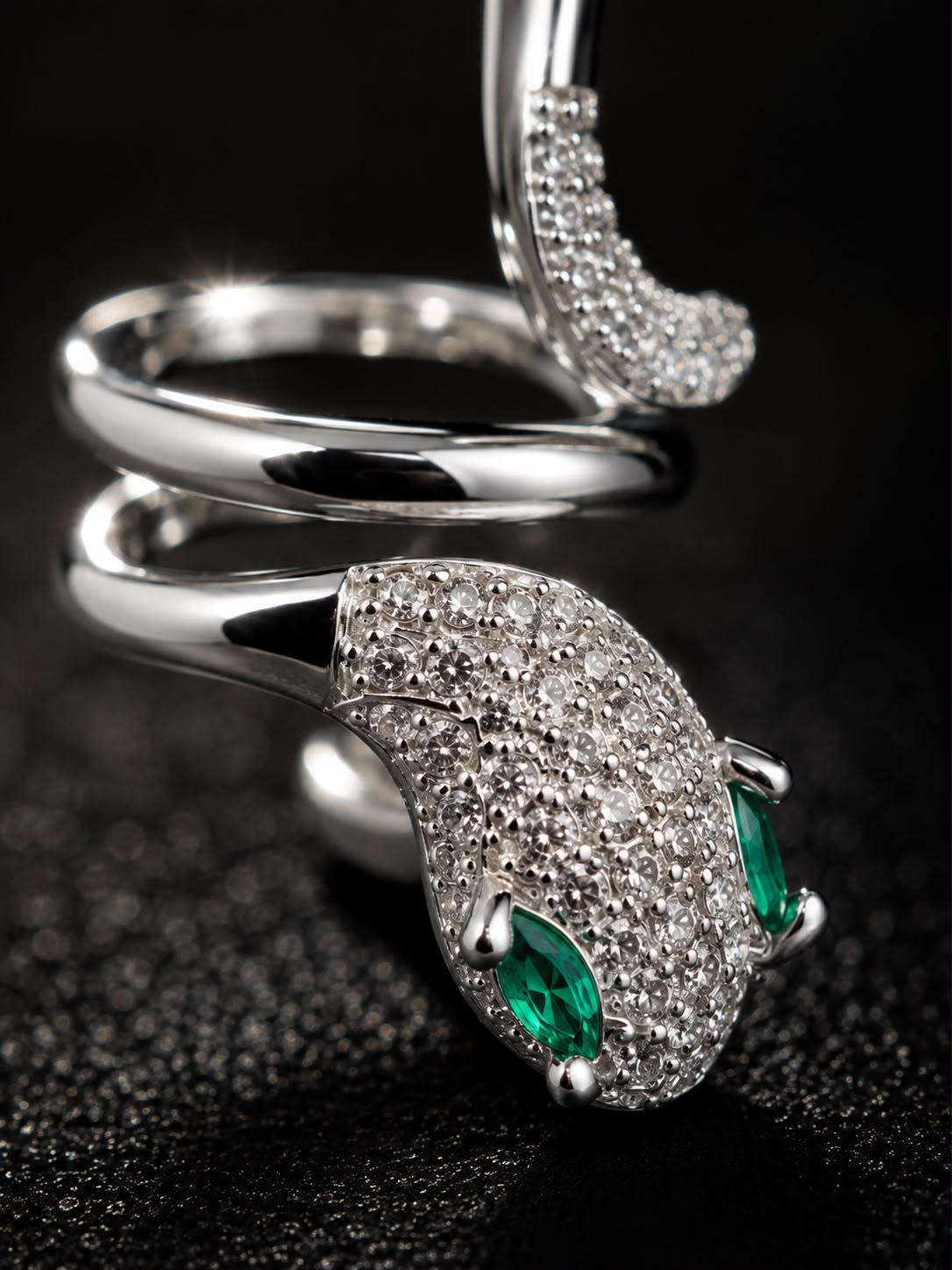 Silver-Tone Serpent Wrap Cuff Earring